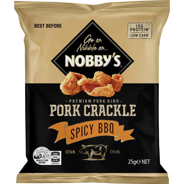 Nobby's Pork Crackle Spicy Bbq 25g
