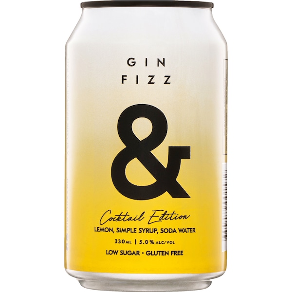 & Gin Fizz Lemon, Simple Syrup, Soda Water Can 330ml