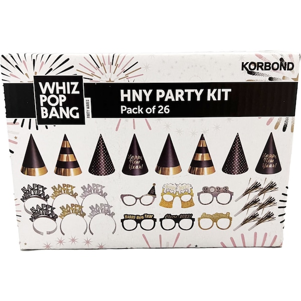 Whiz Pop Bang Happy New Year Party Kit 26 Pack