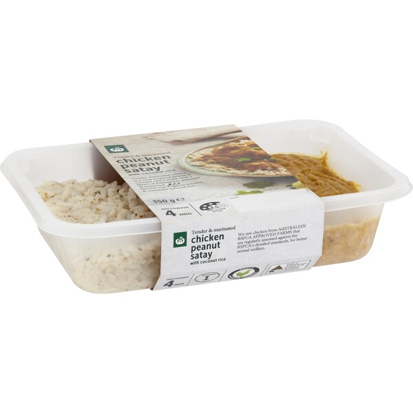 Woolworths Chicken Peanut Satay With Coconut Rice 350g