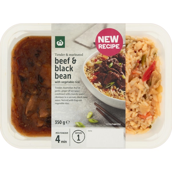 Woolworths Beef & Black Bean With Vegetable Rice 350g