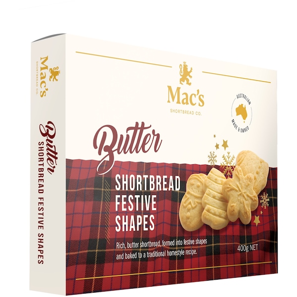 Mac's Shortbread Co. Butter Shortbread Festive Shapes 400g