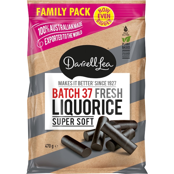 Darrell Lea Batch 37 Fresh Liquorice Share Bag 470g