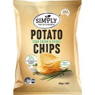 Simply Sour Cream & Chives 25% Less Fat Potato Chips Share Pack