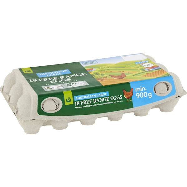 Woolworths 18 Large Free Range Eggs 900g