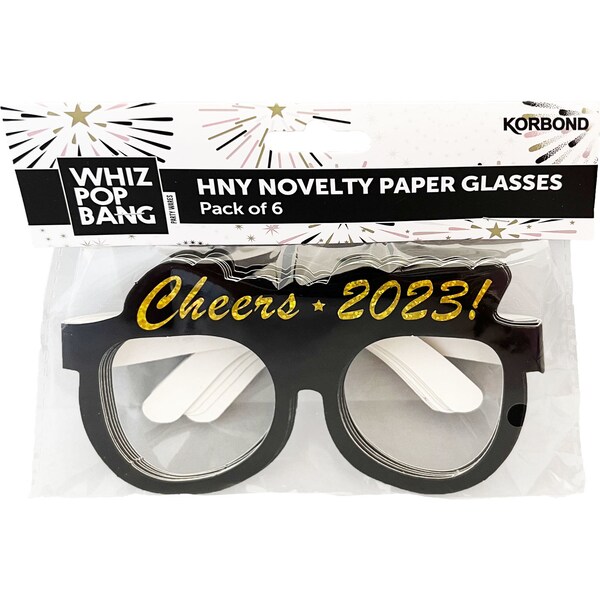 Novelty Paper Glasses Cheers 2023 6 Pack