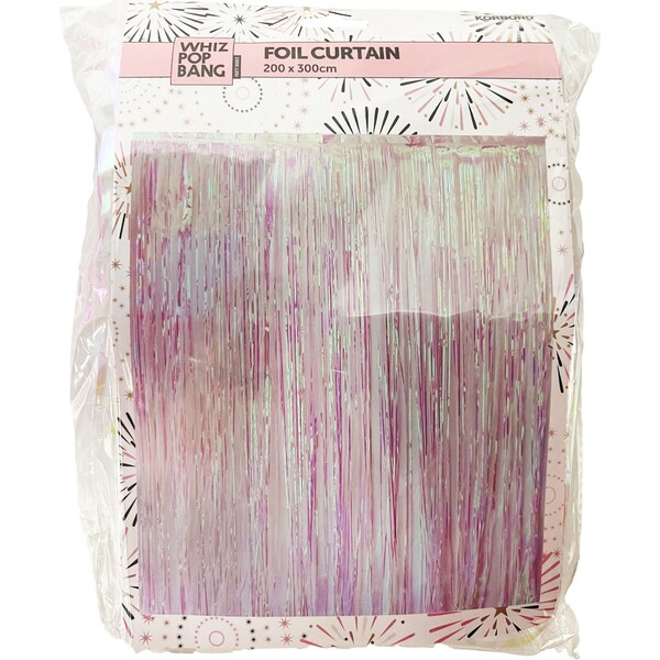 Whiz Pop Bang Foil Curtain White Each