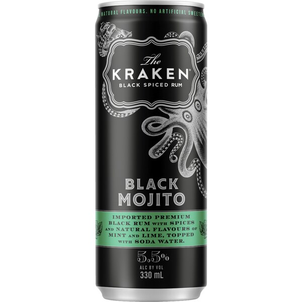 The Kraken Black Spiced Rum Mojito Cans 330ml