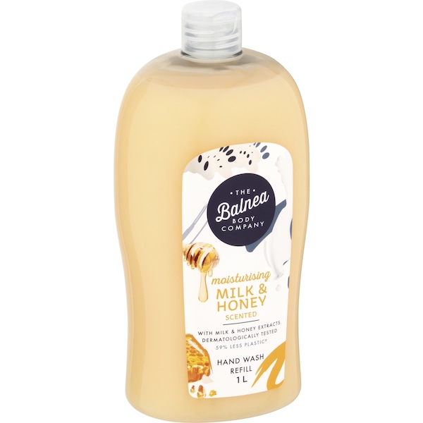 The Balnea Body Company Moisturising Hand Wash Refill Milk & Honey 1L