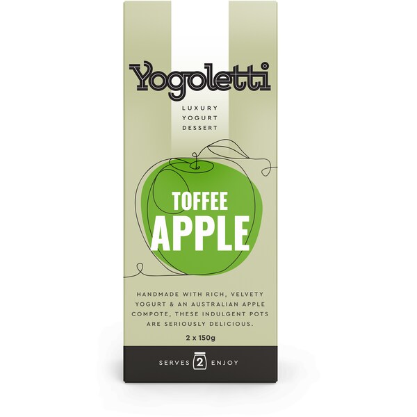Yogoletti Luxury Yogurt Dessert Toffee Apple 150g x 2 pack