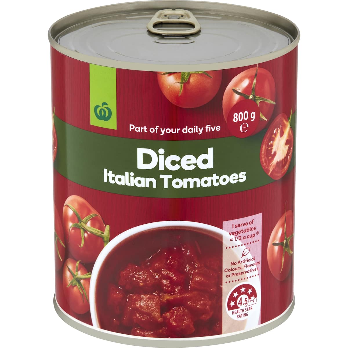 Woolworths Diced Italian Tomatoes 800g bunch