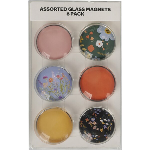 Woolworths Glass Magnets Assorted 6 Pack