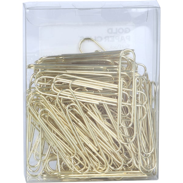 Woolworths Gold Paperclips 100 Pack