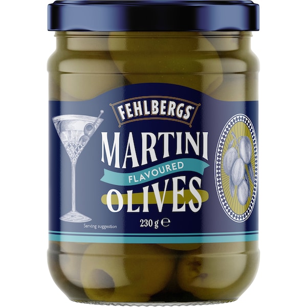 Fehlbergs Martini Flavoured Olives 230g