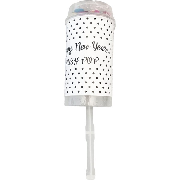 Happy New Year Push Pop Black Each