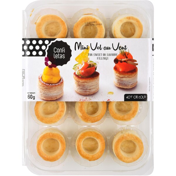 Confiletas Mini Vol Au Vent Pastry Shells 50g