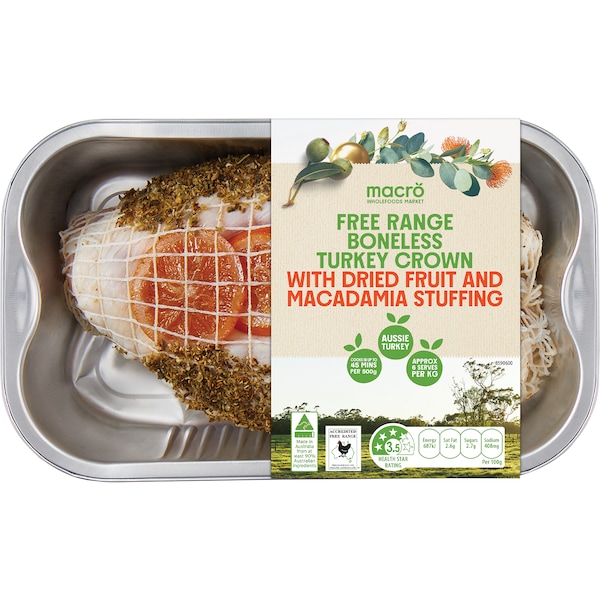 Macro Wholefoods Market Free Range Australian Boneless Turkey Crown With Stuffing 1.35kg - 1.8kg