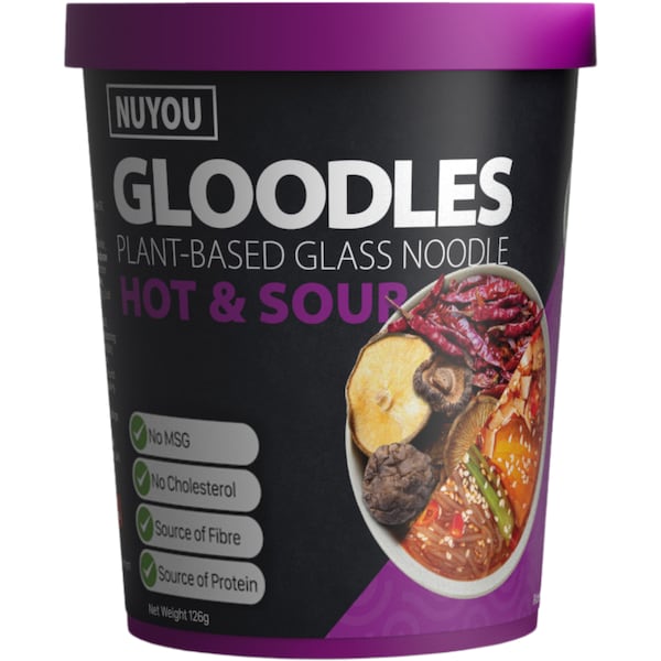 Nuyou Gloodles Hot & Sour Plant Based 126g