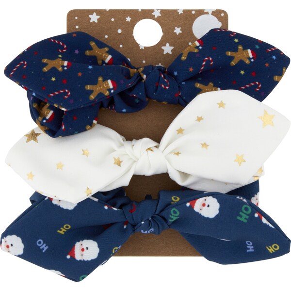 Christmas Scrunchie With Bow With Bow 3 Pack
