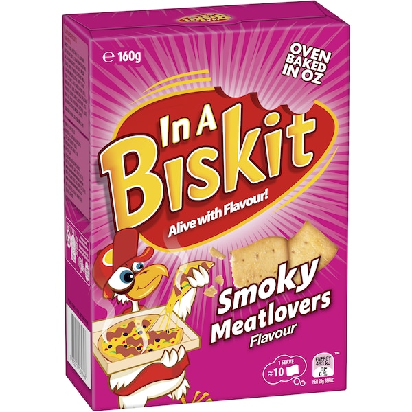 In A Biskit Smoky Meatlovers Crackers 160g