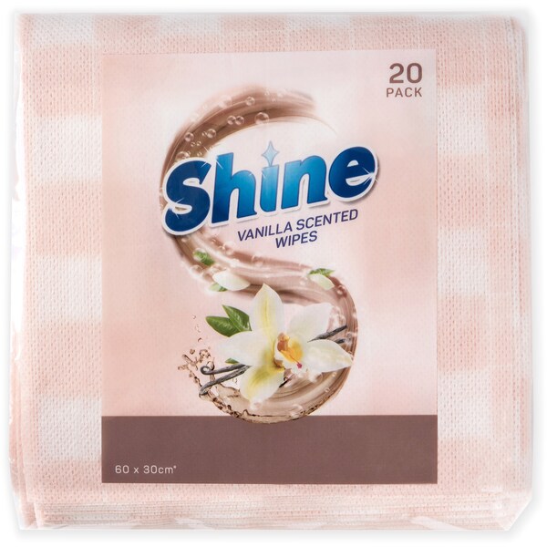 Shine Scented Wipes Vanilla 20 Pack