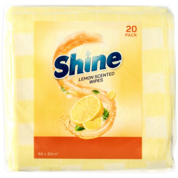 Shine Scented Wipes Lemon 20 Pack