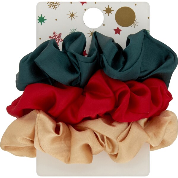 Christmas Satin Scrunchies 3 Pack