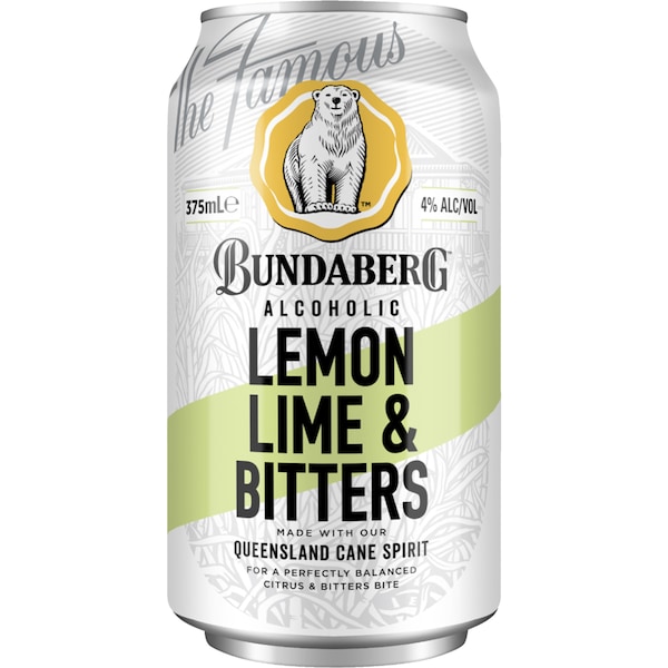 Bundaberg Alcoholic Lemon, Lime & Bitters Cans 375ml