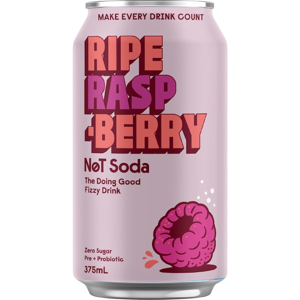 Lo Bros Not Soda Fizzy Drink Raspberry Zero Sugar 375mL