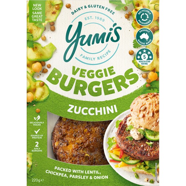 Yumi's Zucchini Veggie Burger 220g