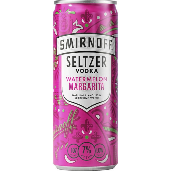 Smirnoff Watermelon Margarita Seltzer Vodka Can 250ml