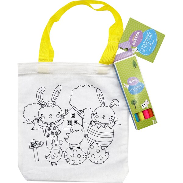 Easter Colouring In Tote Bag Each