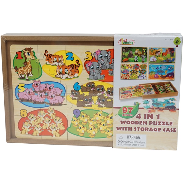 First Learning 4 In 1 Wooden Puzzles Each