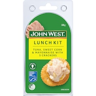 John West Tuna Sweetcorn & Mayonnaise With Crackers Lunch Kit