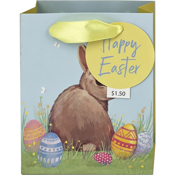 Easter Gift Bag Small - Water Colour Bunny Each