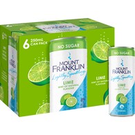 Mount Franklin Lightly Sparkling Water Lime Cans