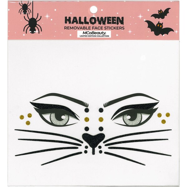 MCoBeauty Halloween Removable Cat Face Sickers Each