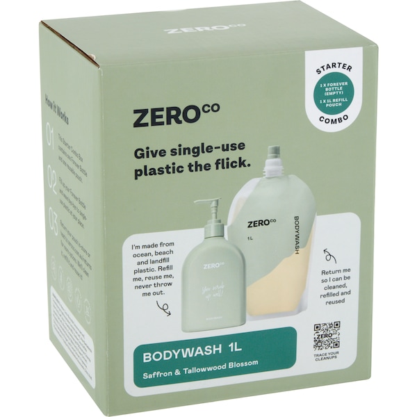 Zero Co Bodywash Starter Pack Saffron 1L