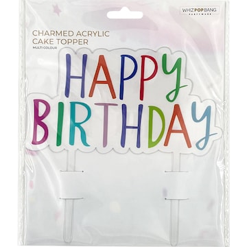 Whiz Pop Bang Charmed Acrylic Cake Topper each Woolworths
