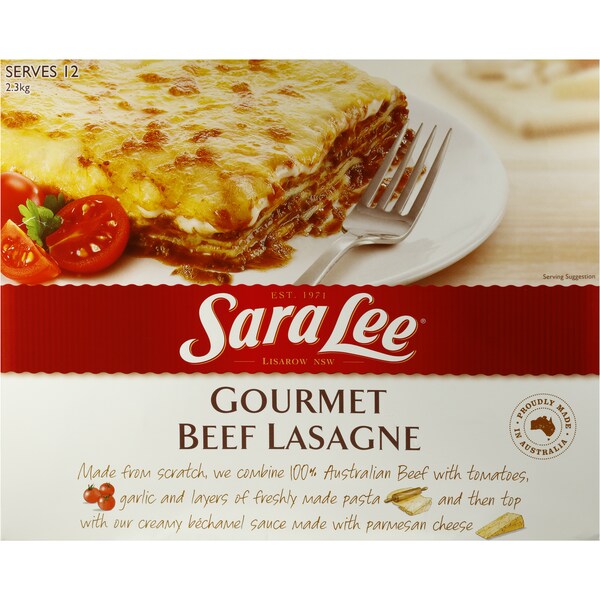 Sara Lee Lasagne Beef Gourmet 2.3kg
