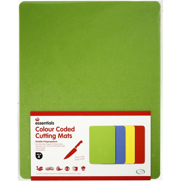 Essentials Kitchen Gadget Antibacterial Cutting Mats 4 pack