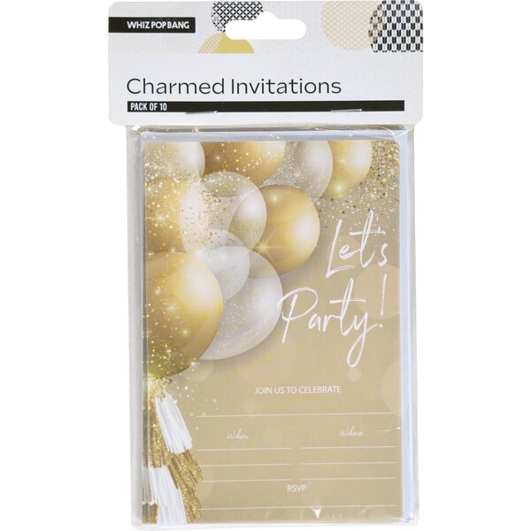 Whiz Pop Bang Charmed Invitations 10 pack