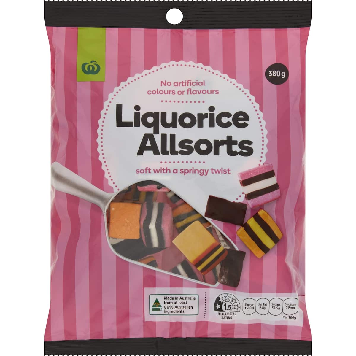 Woolworths Liquorice Allsorts 380g bunch