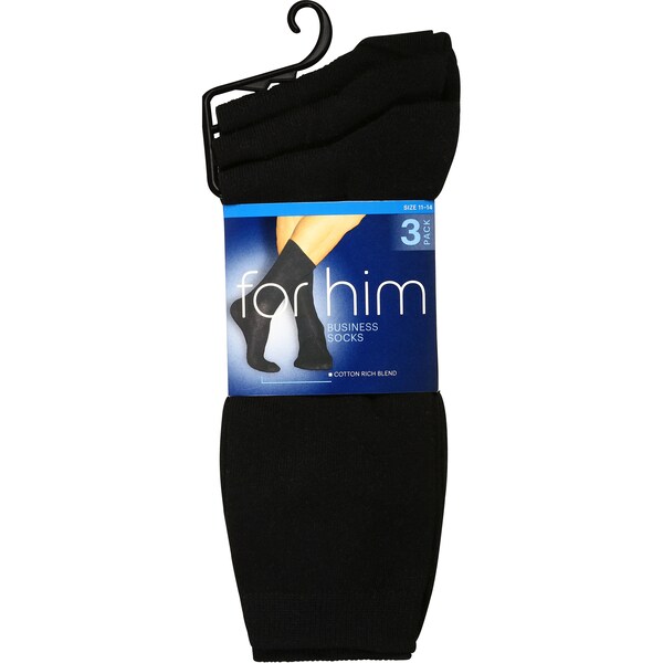 Woolworths For Men Business Socks Plain Size 11-13 3 Pack