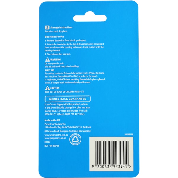 Woolworths Select Dishwashing Deodoriser Lemon Lime 18g