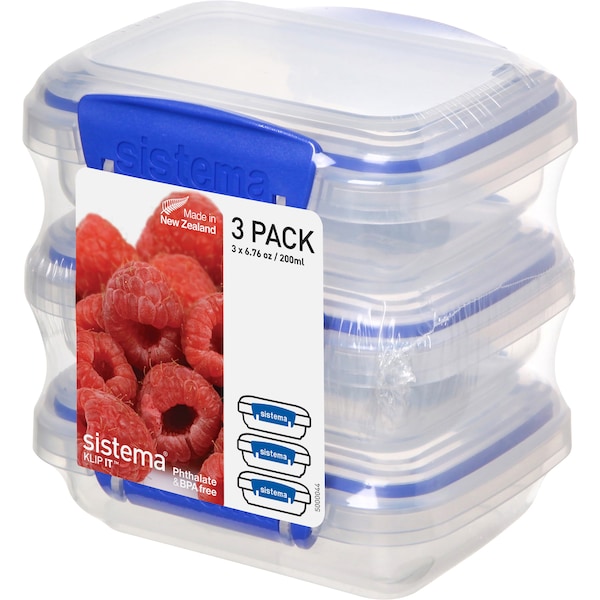 Sistema Klip It Plasticware Rectangle Pack 200ml 200ml 3 Pack