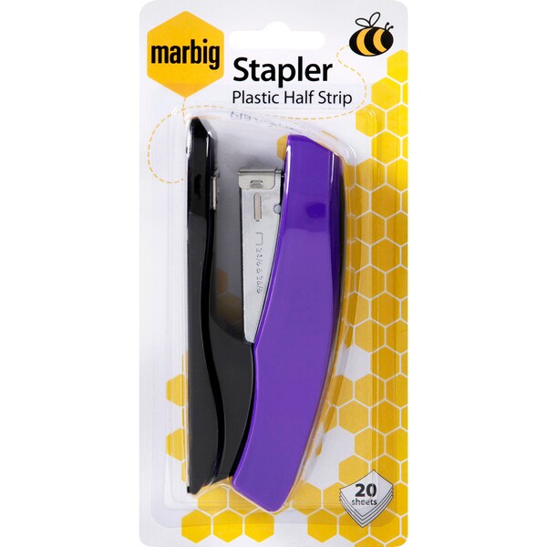 Marbig Stapler Plastic Half Strip Assorted each