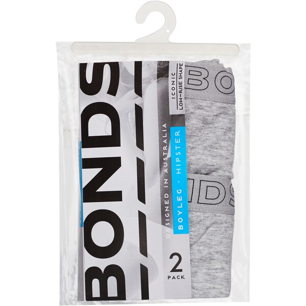 Bonds Womens Underwear Hipster Boyleg Size 16 2 Pack