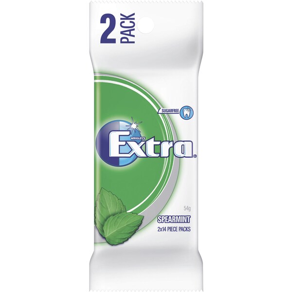 Extra Sugarfree Gum Spearmint 2x14pce 54g