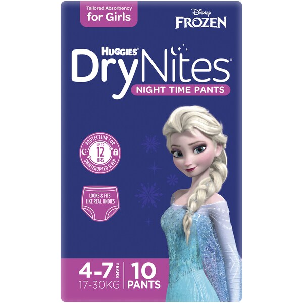 Huggies Drynites Girls Convenience 4-7 Years 10 pack